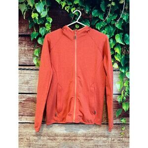 Mammut Full Zip Dri Fit Hoodie Light Jacket Orange Pockets SAMPLE Women's Small